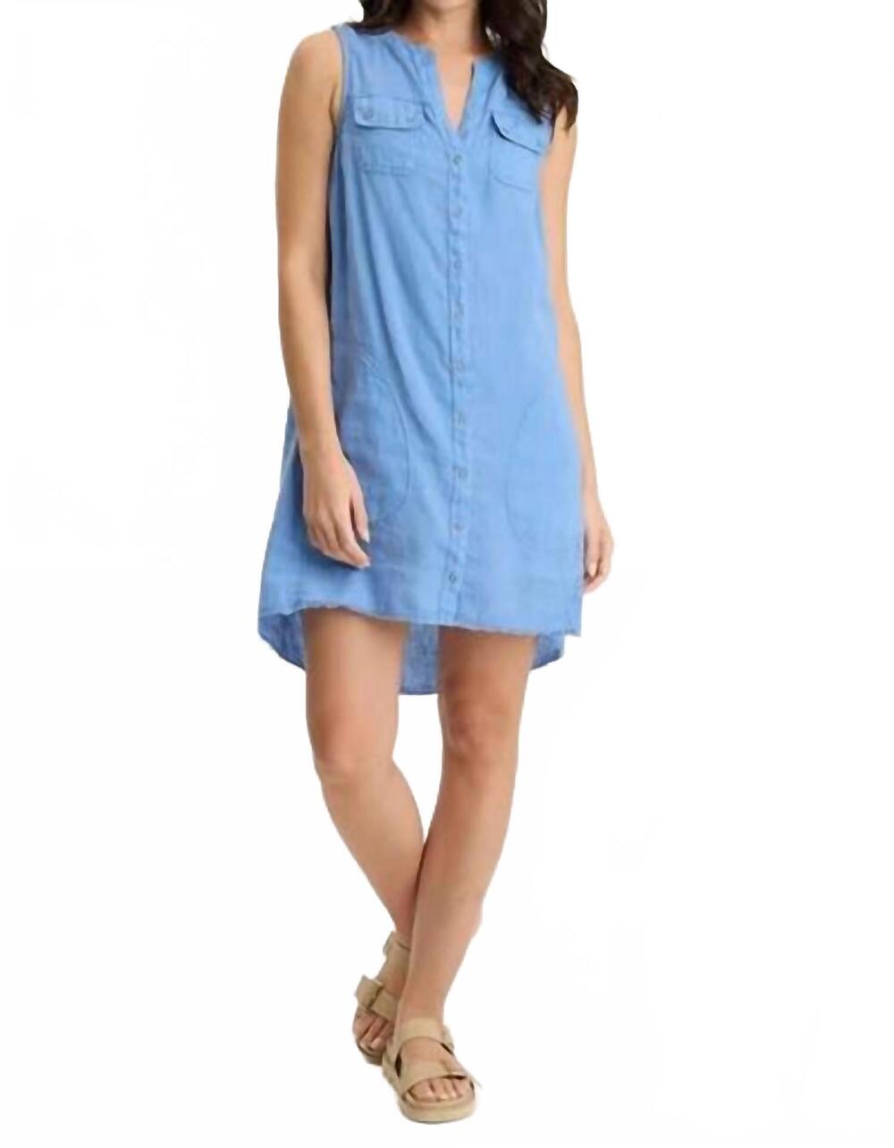 NEW XCVI catava linen jersey tank dress in shasta lake